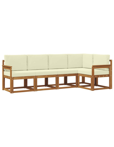 Set di divani con cuscino 5 pcs Naturale e Crema