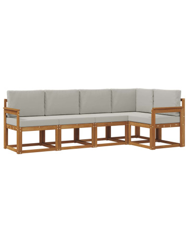 Set di divani con cuscino 5 pcs Grigio Naturale e Chiaro