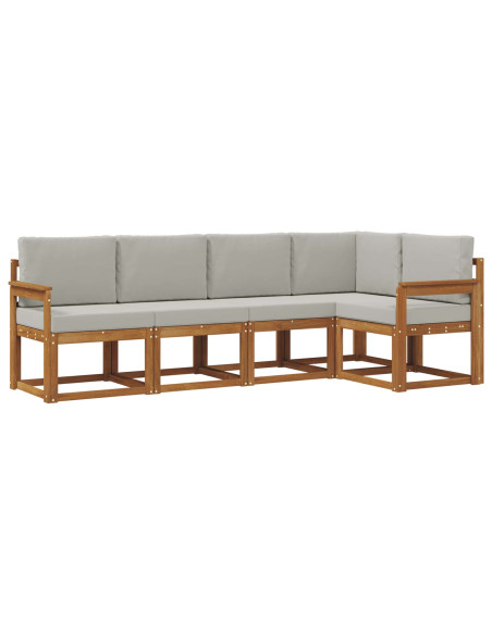 Set di divani con cuscino 5 pcs Grigio Naturale e Chiaro