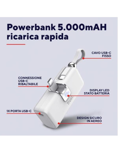 PACTO 5000 PD POCKET POWERBANK WHT