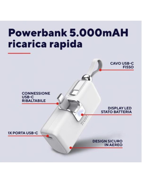 PACTO 5000 PD POCKET POWERBANK WHT