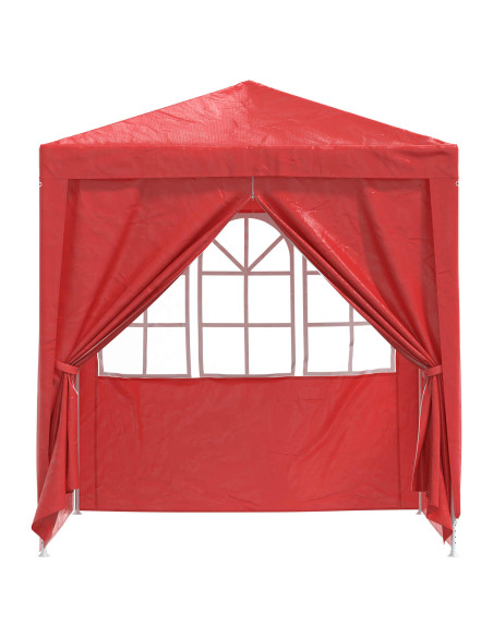Tenda Party Rosso 200 x 200 x 240 cm PE e Acciaio