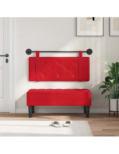 Testata appesa Montaggio a parete Rosso 100 cm Pelle Sintetica