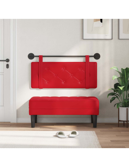 Testata appesa Montaggio a parete Rosso 100 cm Pelle Sintetica