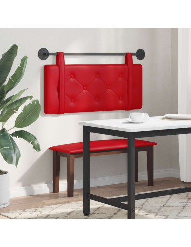 Testata appesa Montaggio a parete Rosso 100 cm Pelle Sintetica