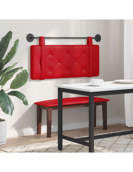 Testata appesa Montaggio a parete Rosso 100 cm Pelle Sintetica