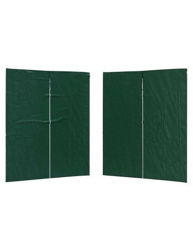 Parete per tenda da festa 2 pcs Verde 200 x 195 cm PE e Acciaio