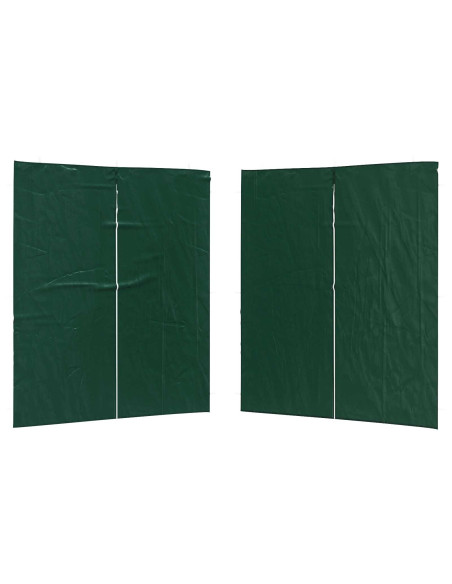 Parete per tenda da festa 2 pcs Verde 200 x 195 cm PE e Acciaio