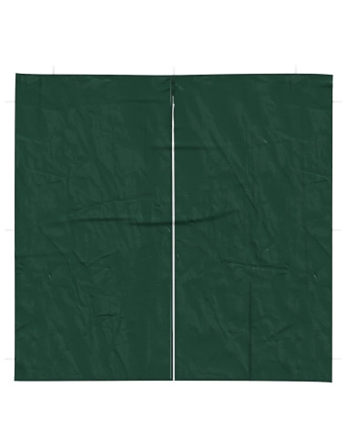 Parete per tenda da festa 2 pcs Verde 200 x 195 cm PE e Acciaio