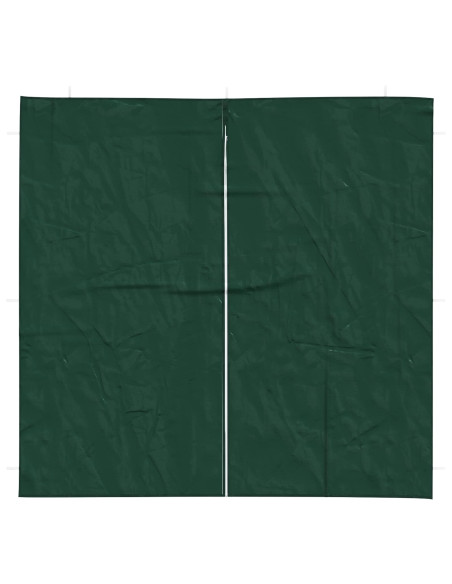 Parete per tenda da festa 2 pcs Verde 200 x 195 cm PE e Acciaio