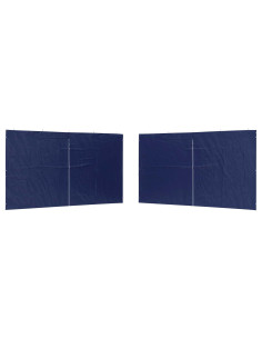 Parete per tenda da festa 2 pcs Blu 400 x 195 cm PE e Acciaio 2