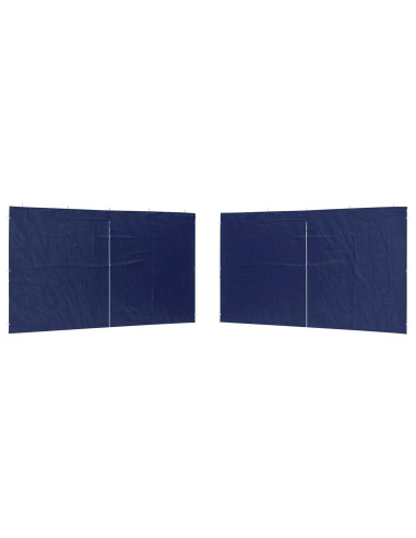 Parete per tenda da festa 2 pcs Blu 400 x 195 cm PE e Acciaio