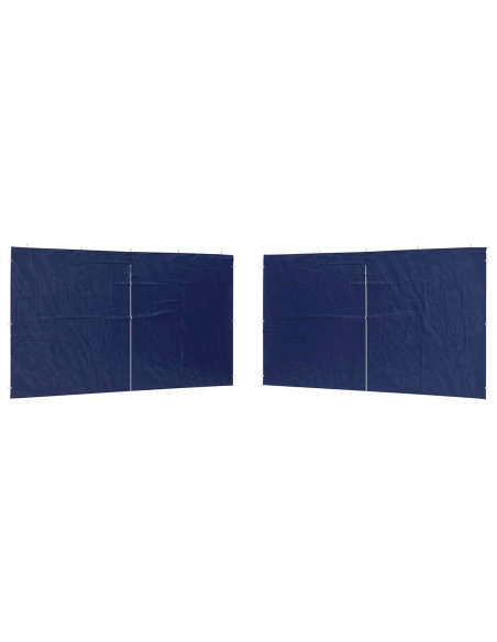 Parete per tenda da festa 2 pcs Blu 400 x 195 cm PE e Acciaio