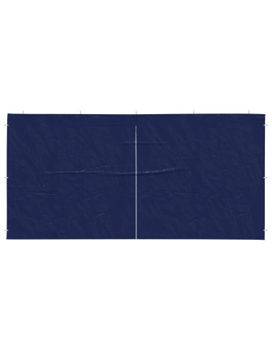 Parete per tenda da festa 2 pcs Blu 400 x 195 cm PE e Acciaio