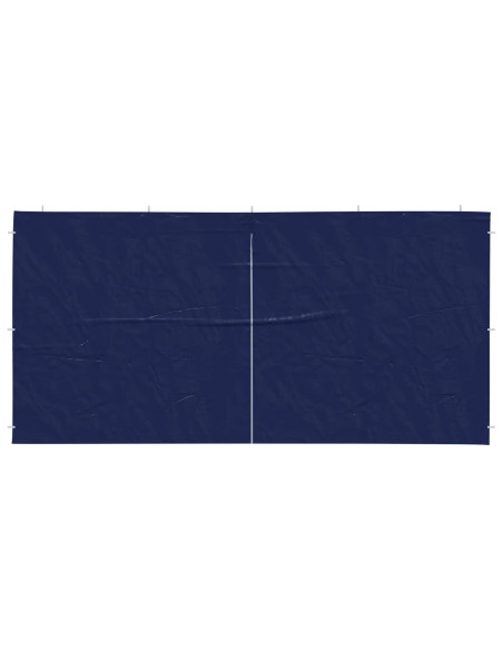 Parete per tenda da festa 2 pcs Blu 400 x 195 cm PE e Acciaio