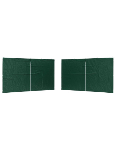 Parete per tenda da festa 2 pcs Verde 400 x 195 cm PE e Acciaio