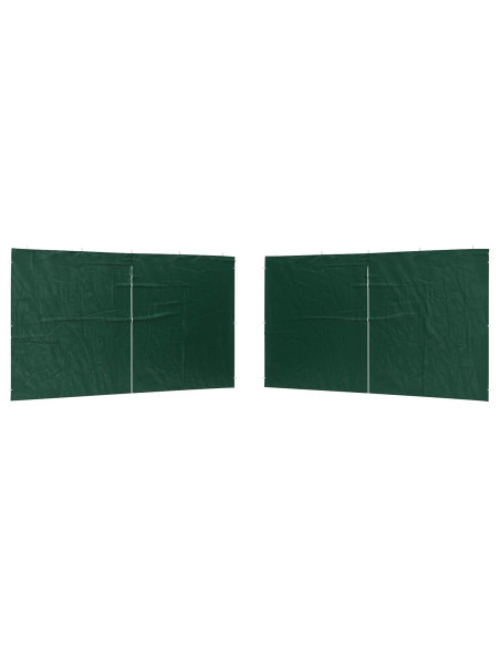 Parete per tenda da festa 2 pcs Verde 400 x 195 cm PE e Acciaio