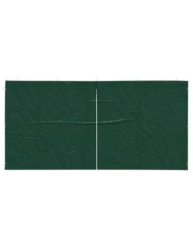 Parete per tenda da festa 2 pcs Verde 400 x 195 cm PE e Acciaio