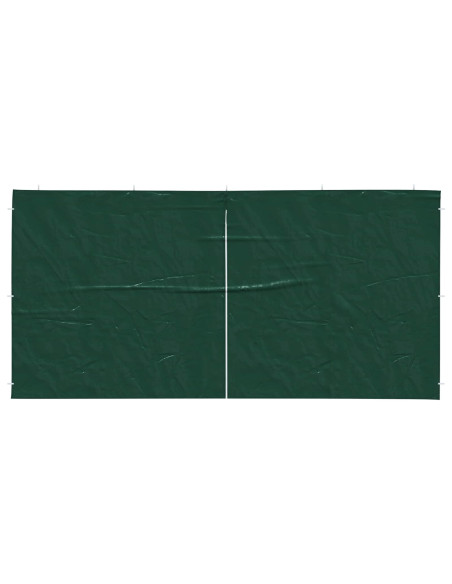 Parete per tenda da festa 2 pcs Verde 400 x 195 cm PE e Acciaio