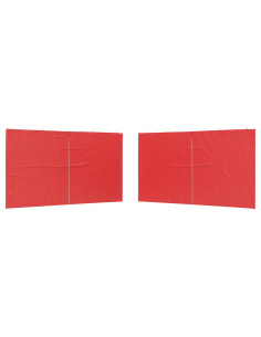 Parete per tenda da festa 2 pcs Rosso 400 x 195 cm PE e Acciaio 2