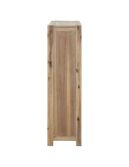 Libreria a 4 Ripiani 80x30x110 cm in Legno Massello di Acacia