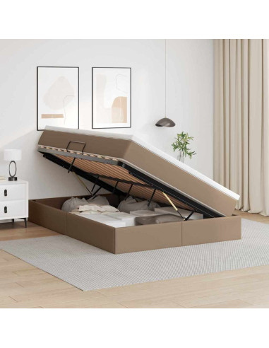 Letto con contenitore e materasso Cappuccino 140 x 200 cm