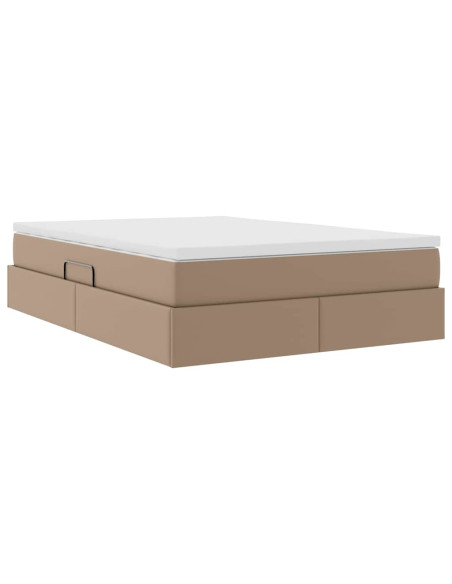 Letto con contenitore e materasso Cappuccino 140 x 200 cm