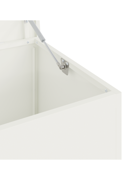 Scatola di Stoccaggio Esterno Bianco 100 x 50,5 x 50 cm Acciaio