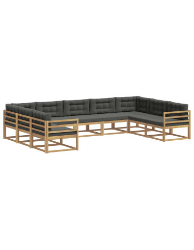 Set di divani da esterno con cuscino 9 pcs Bianco e Antracite