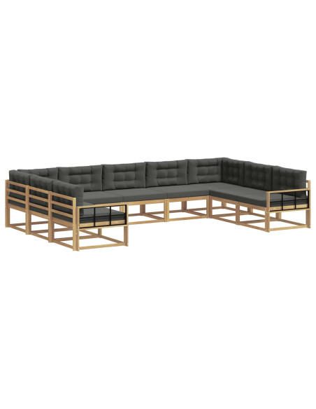 Set di divani da esterno con cuscino 9 pcs Bianco e Antracite