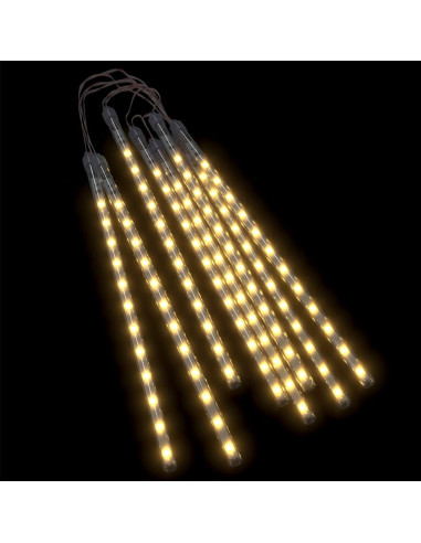 Luci Meteoriche 8 pz 30cm Bianco Caldo 192 LED Interni Esterni