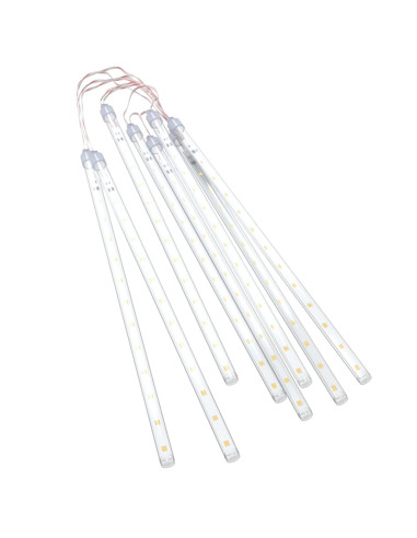 Luci Meteoriche 8 pz 30cm Bianco Caldo 192 LED Interni Esterni