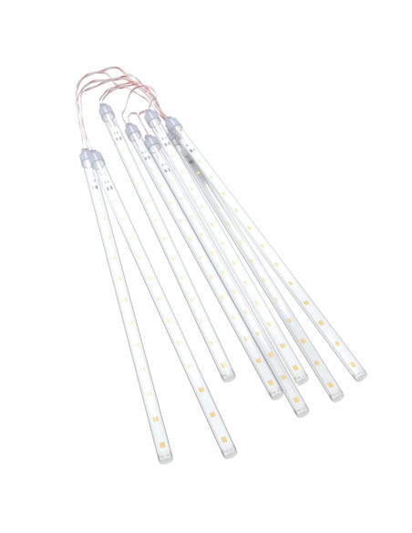 Luci Meteoriche 8 pz 30cm Bianco Caldo 192 LED Interni Esterni