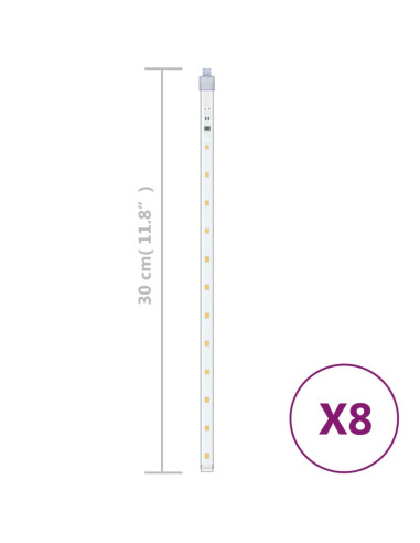 Luci Meteoriche 8 pz 30cm Bianco Caldo 192 LED Interni Esterni