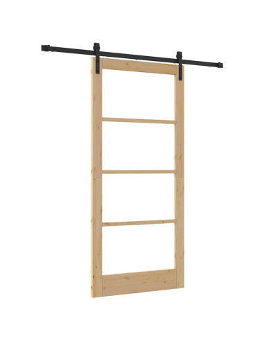 Porta scorrevole ORKDAL Naturale e Nero 93 x 202 cm