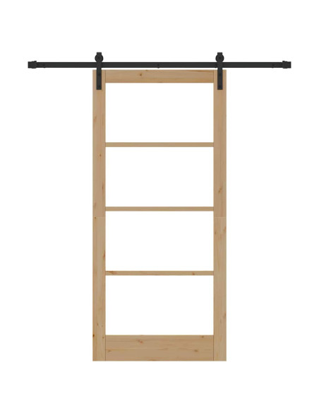 Porta scorrevole ORKDAL Naturale e Nero 93 x 202 cm