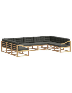 Set di divani da esterno con cuscino 9 pcs Bianco e Antracite 2