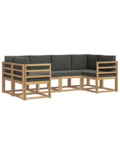 Set di divani da esterno con cuscino 6 pcs Bianco e Antracite 2
