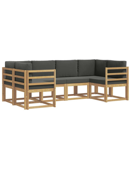 Set di divani da esterno con cuscino 6 pcs Bianco e Antracite