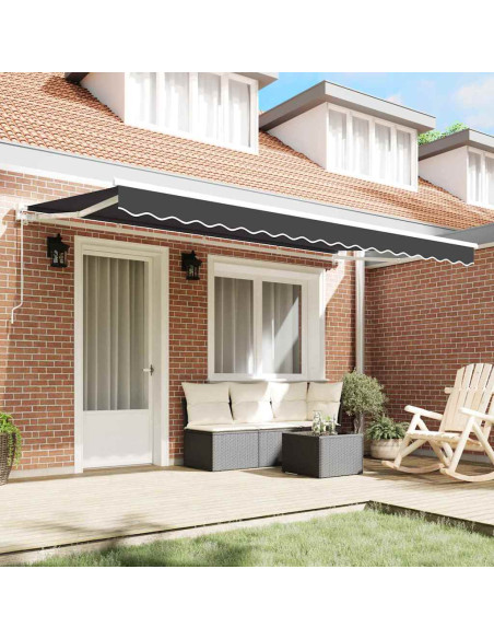 Tenda Retrattile Antracite 400 x 200 cm Poliestere e Metallo