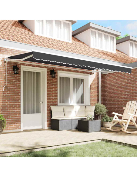 Tenda Retrattile Antracite 400 x 200 cm Poliestere e Metallo