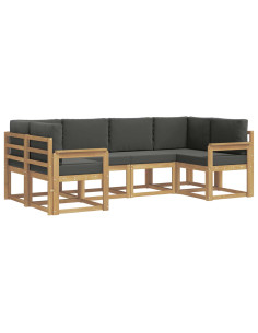 Set di divani da esterno con cuscino 6 pcs Bianco e Antracite 2