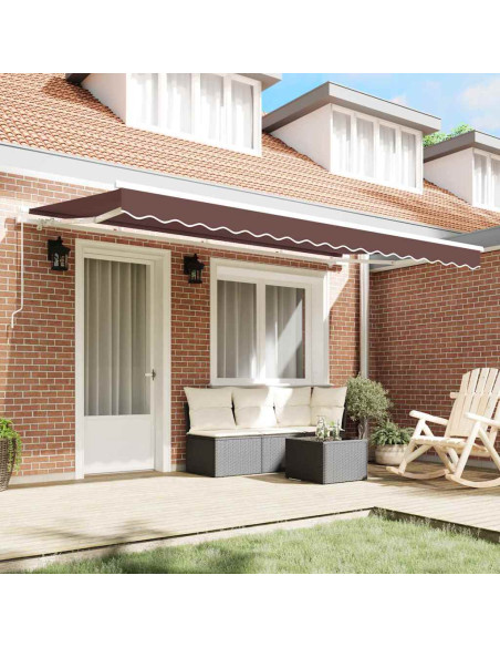 Tenda Retrattile Marrone 400 x 200 cm Tessuto