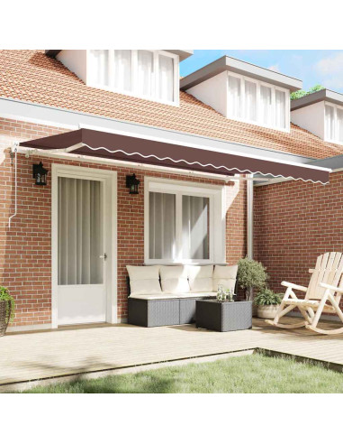 Tenda Retrattile Marrone 400 x 200 cm Tessuto