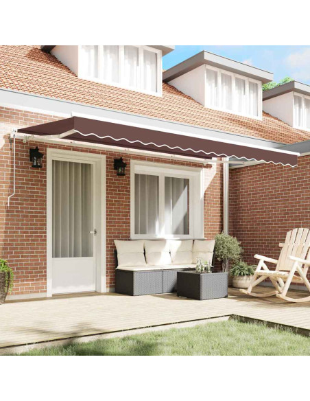 Tenda Retrattile Marrone 400 x 200 cm Tessuto