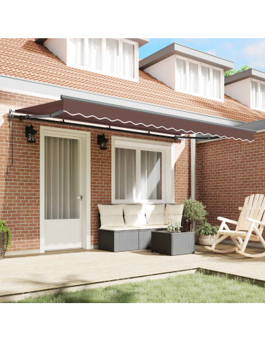 Tenda Retrattile Marrone 400 x 200 cm Tessuto