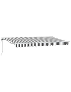 Tenda Retrattile Antracite e Bianco 400 x 200 cm 2