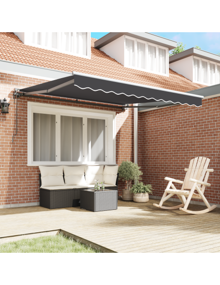 Tenda Retrattile Antracite 300 x 250 cm Poliestere e Metallo