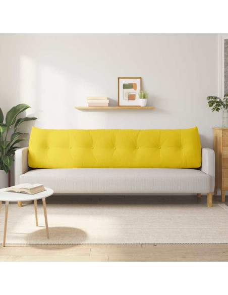 Cuscino per Schiena Giallo Chiaro 200 x 24 x 50 cm Tessuto