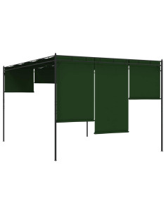 Gazebo 4 x 3 x 2,3 m Verde Poliestere e Acciaio 2
